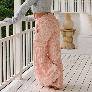 Free People flared Pull On Pant Peach NWOT